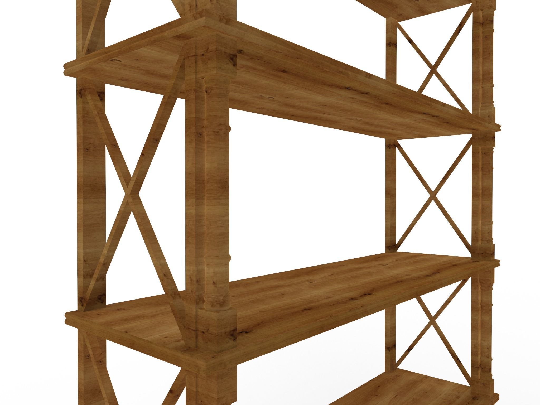 Old bookshelf Free 3D model_3