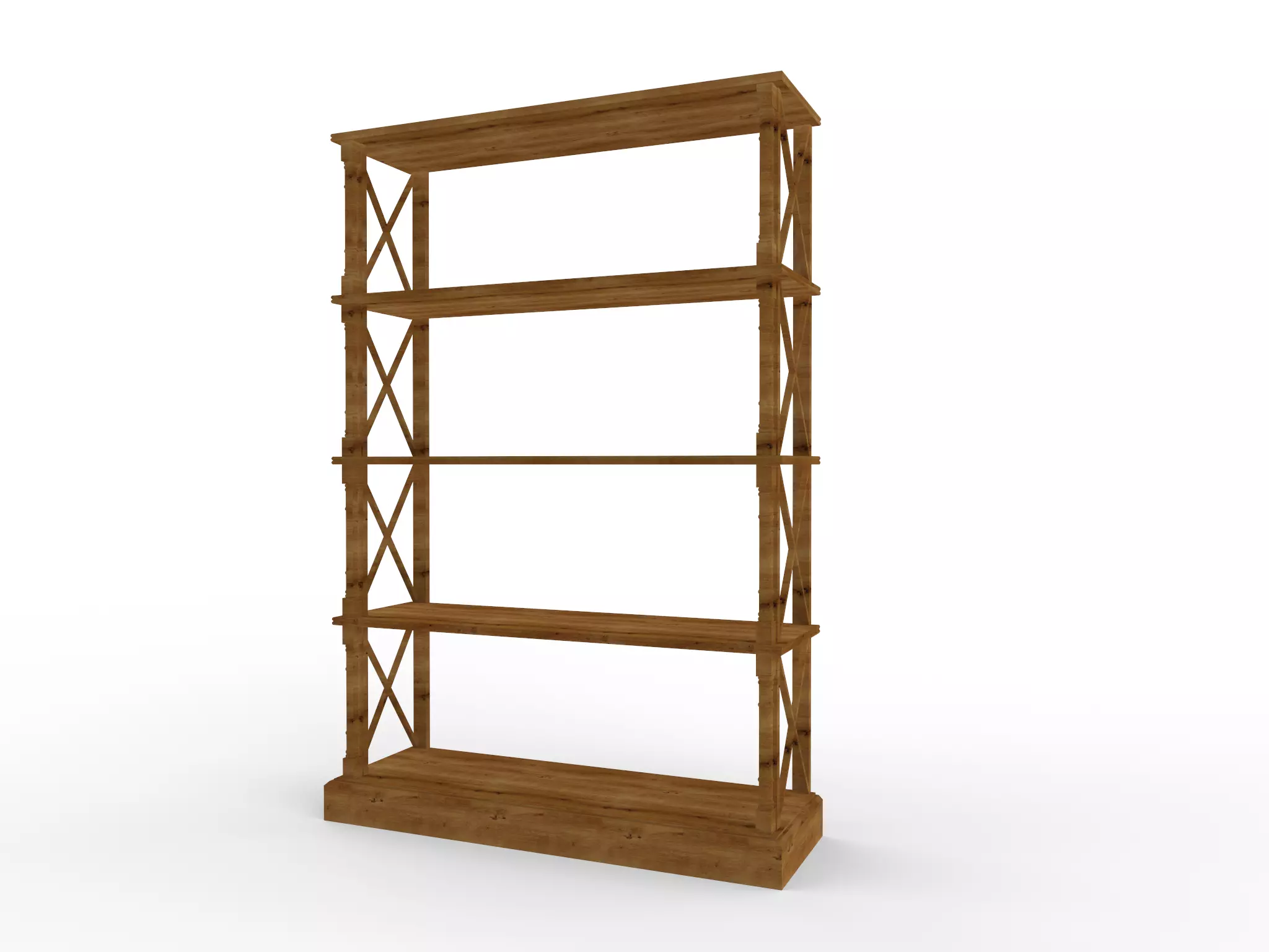 Old bookshelf Free 3D model_0