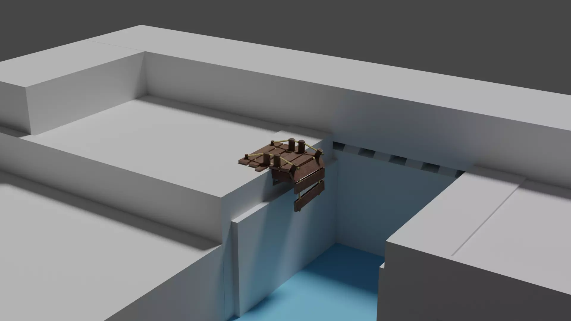 Port Bridge stylized - Puente roto estilizado Low-poly 3D model_0