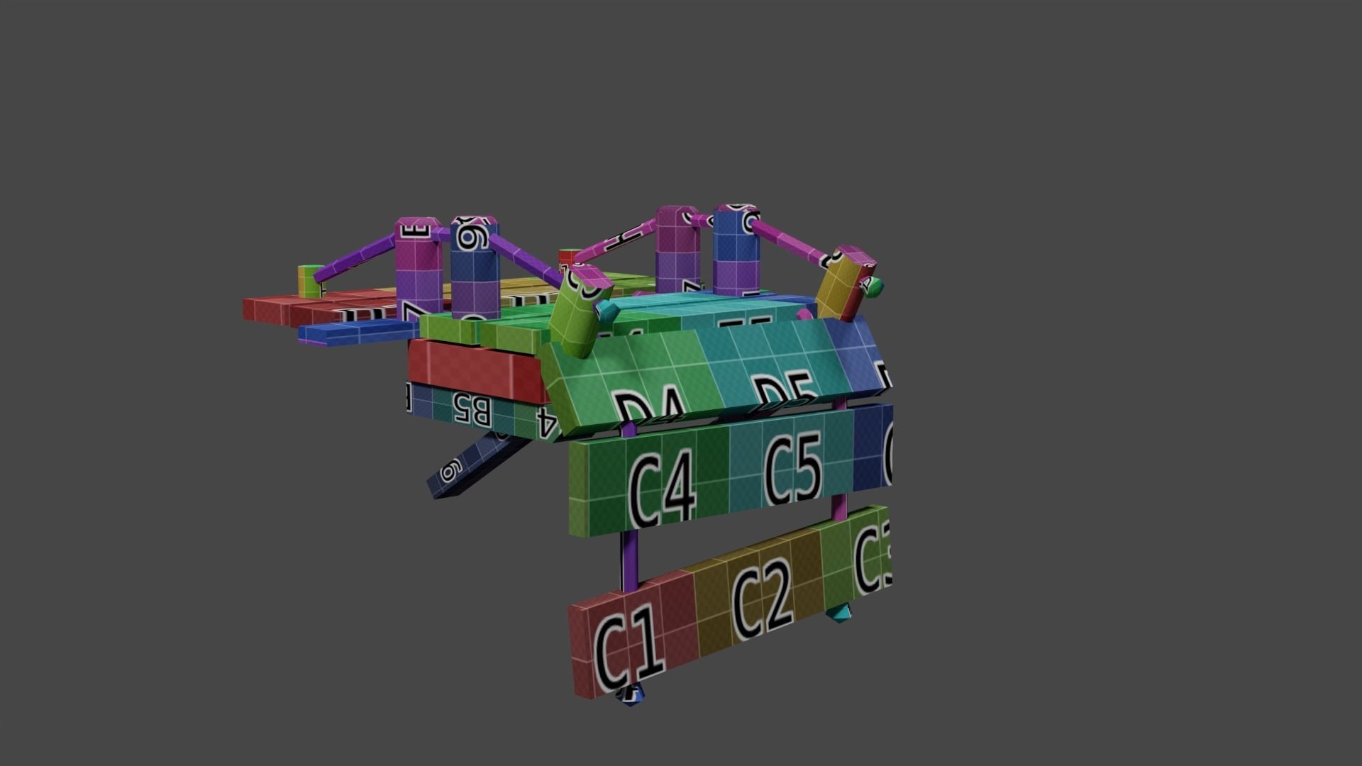 Port Bridge stylized - Puente roto estilizado Low-poly 3D model_4