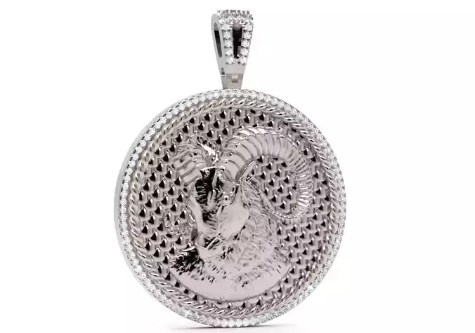 Capricorn Zodiac Pendant 3D-Printable Ornamental Jewelry Design 3D print model
