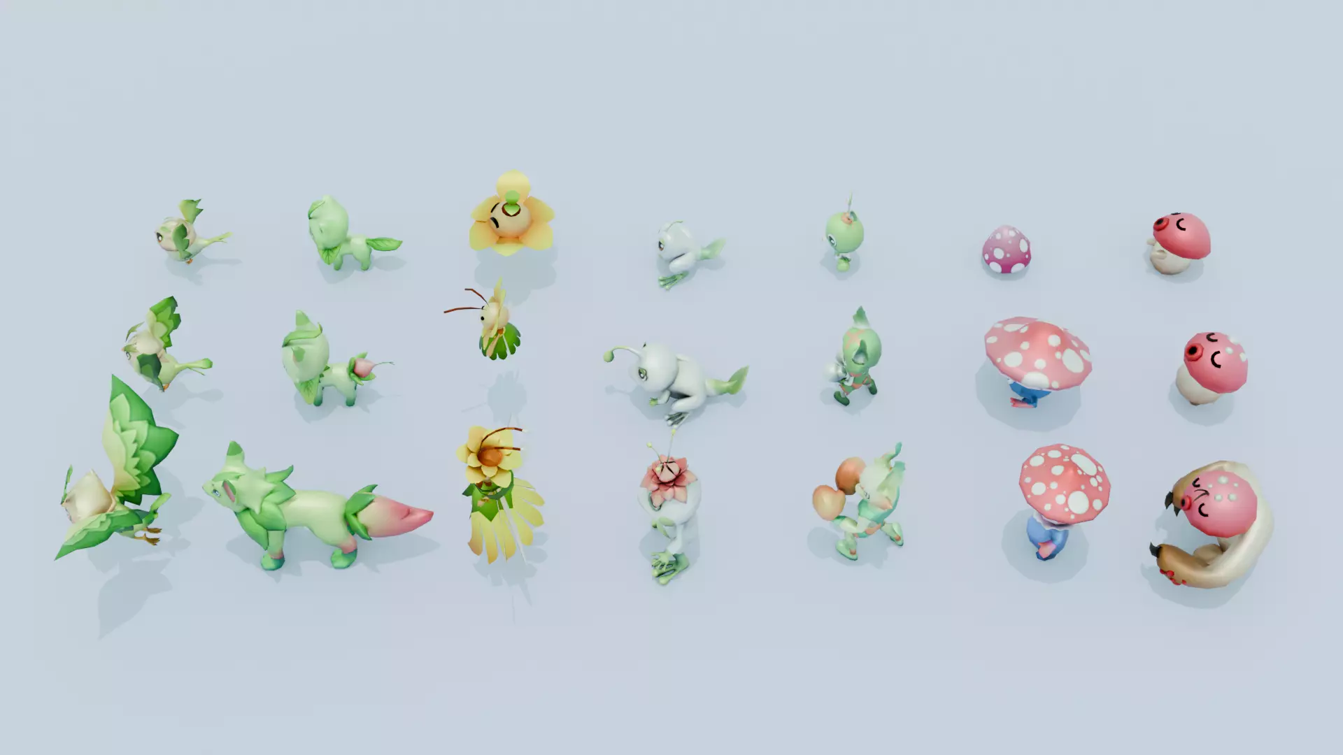 Monsters Mega Pack 66 Monsters Low-poly 3D model_0