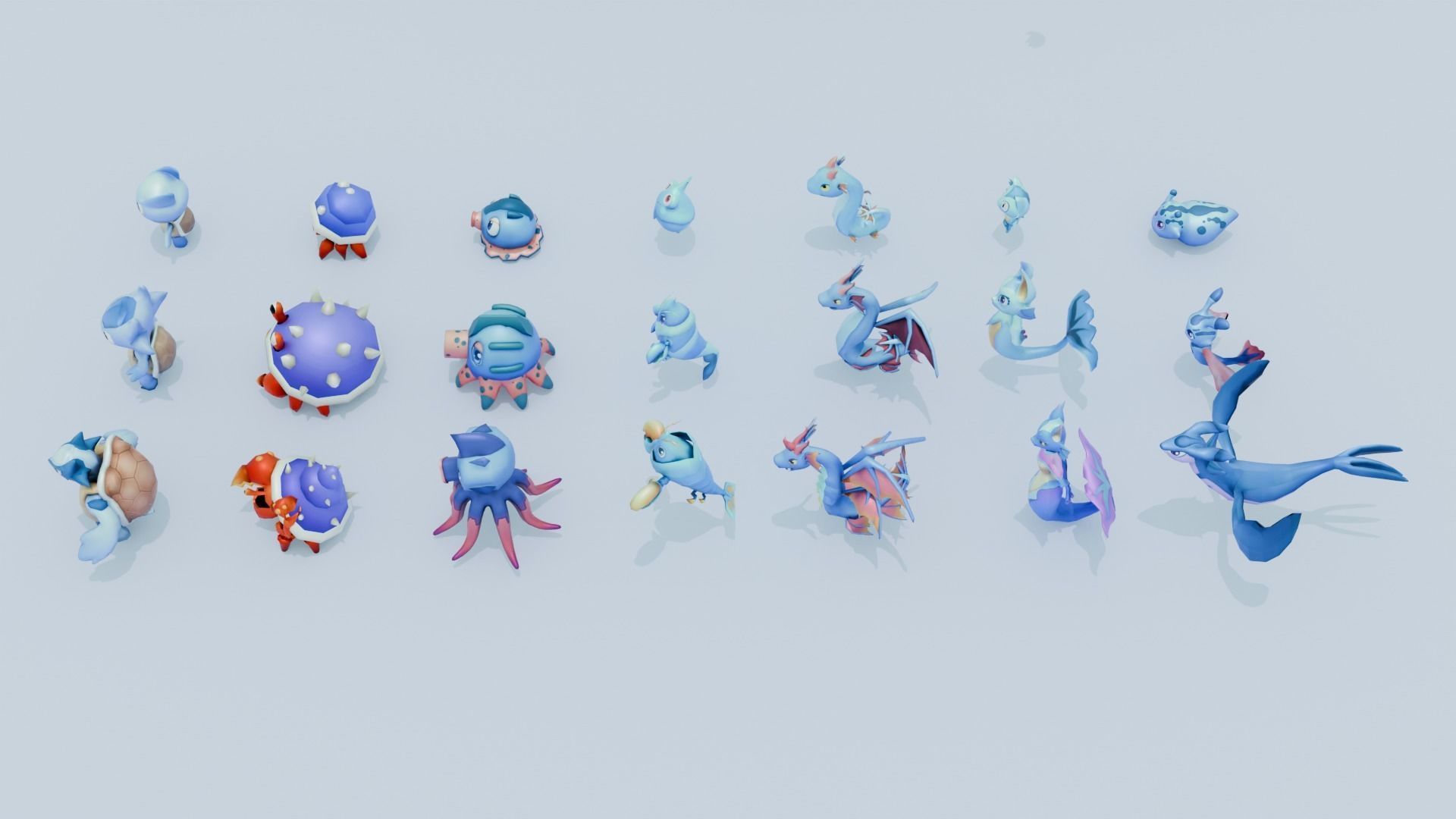 Monsters Mega Pack 66 Monsters Low-poly 3D model_1