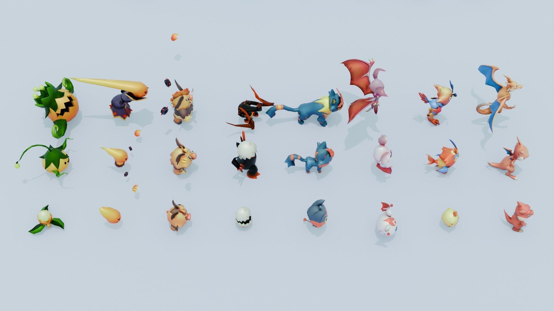 Monsters Mega Pack 66 Monsters Low-poly 3D model_2