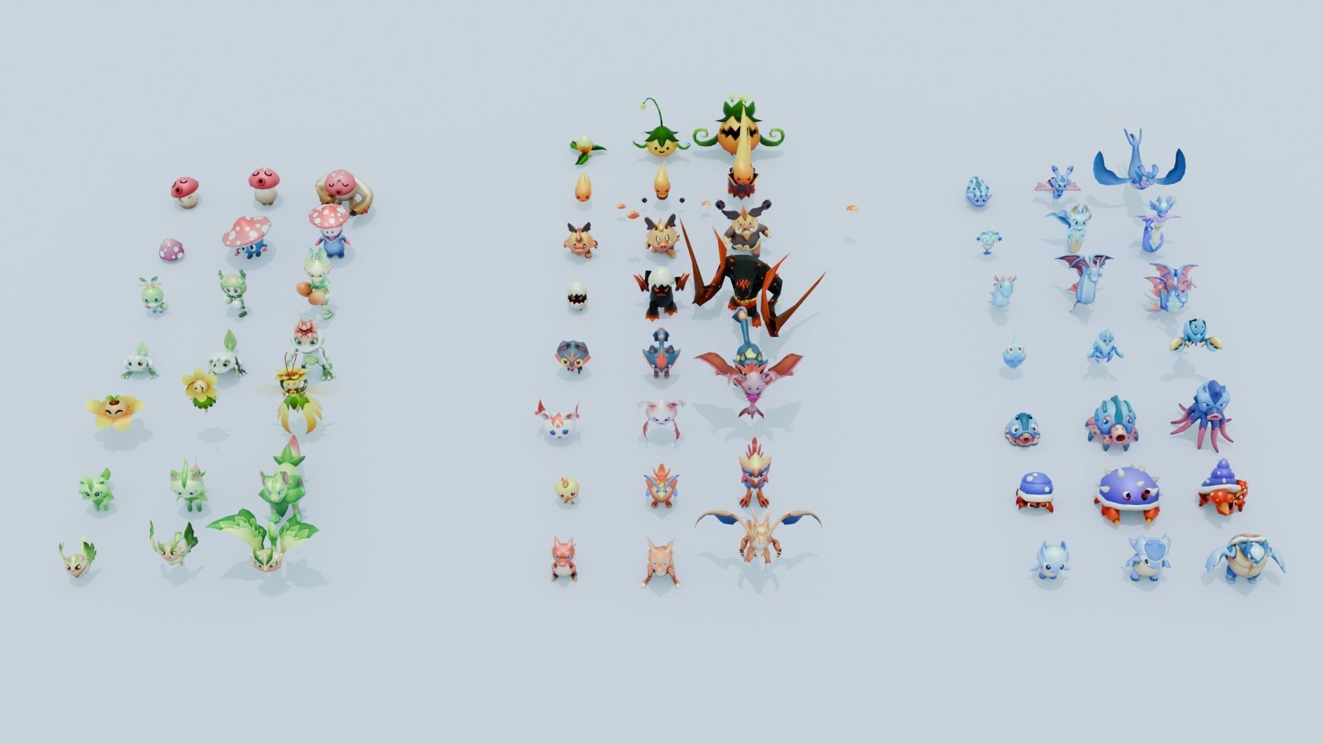 Monsters Mega Pack 66 Monsters Low-poly 3D model_4