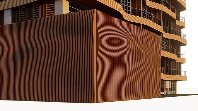 Modern MixedUse Residential Building Detailed with Documentation 3D model 5