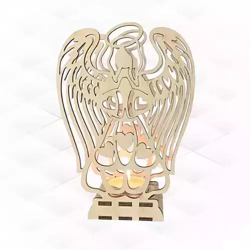 Stand holder for candle angel pattern design laser cutting