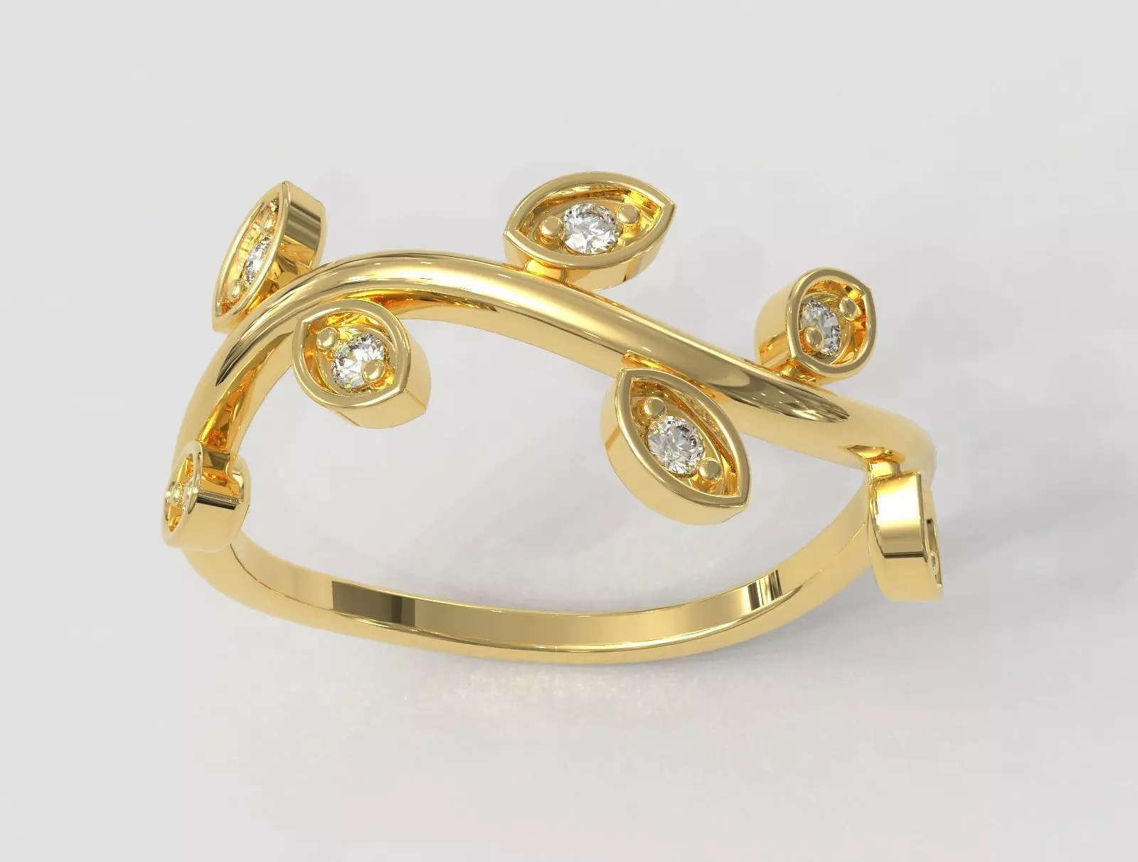 Leaves Ring 3D print model