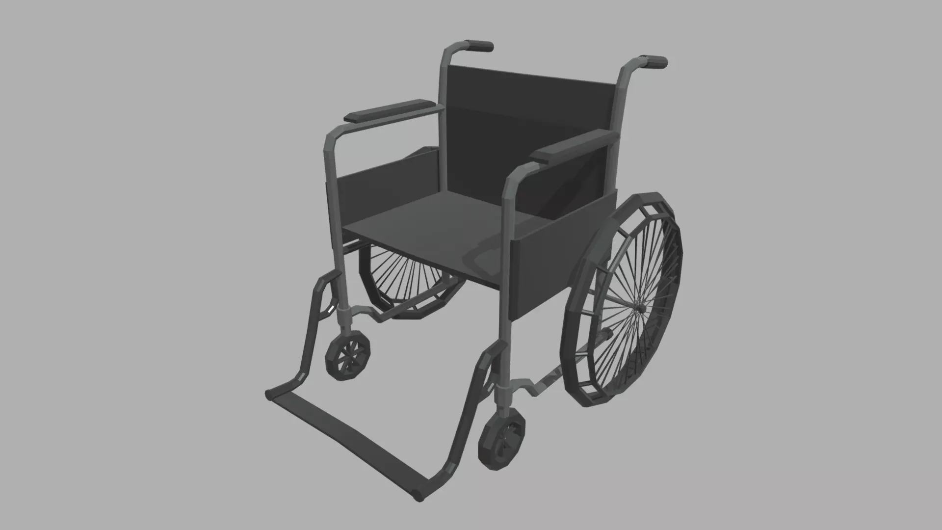 Low Poly Wheelchair 01 Low-poly 3D model