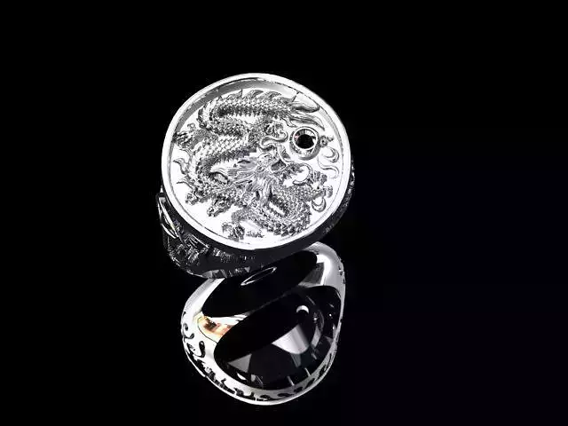 Dragon ring for Men with diamond or colour stone