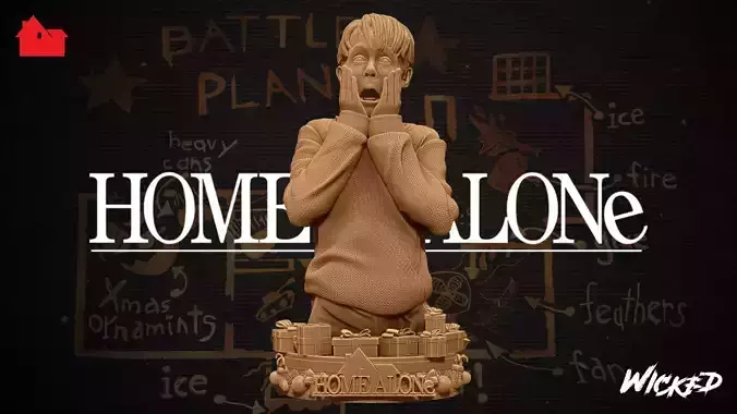 Wicked Home Alone Kevin Bust Tested for 3D printing