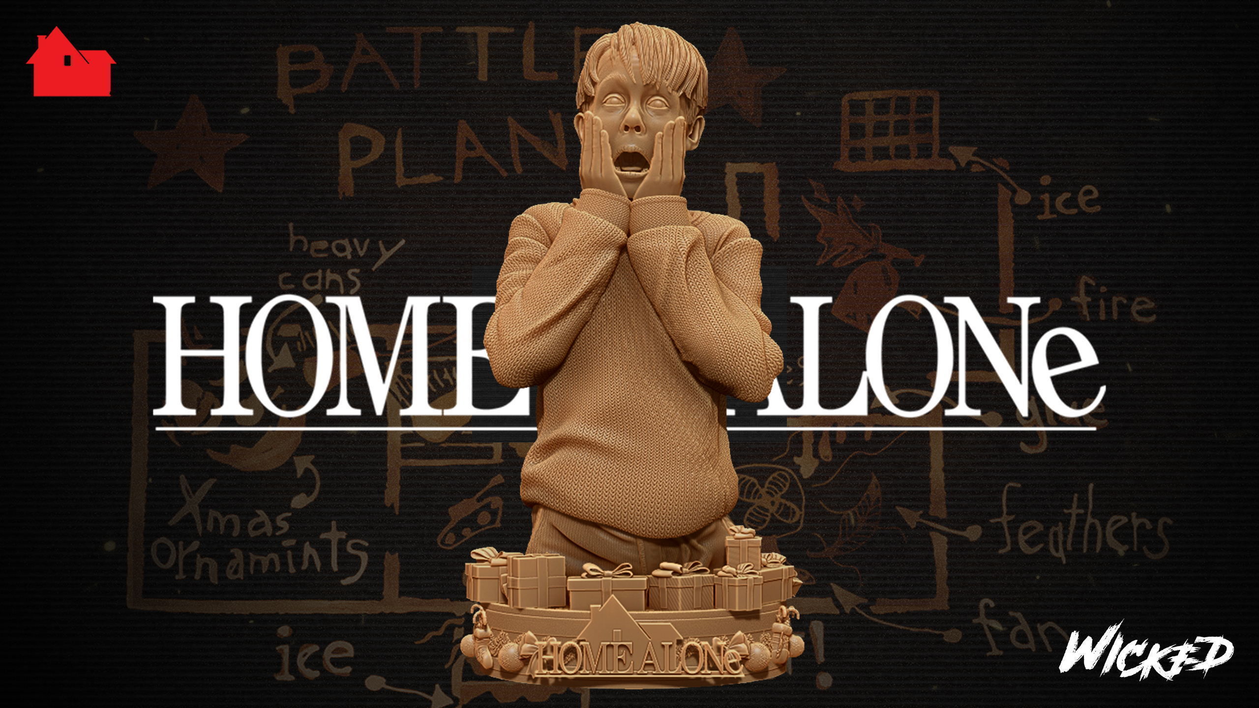 Wicked Home Alone Kevin Bust Tested for 3D printing 3D print model_68