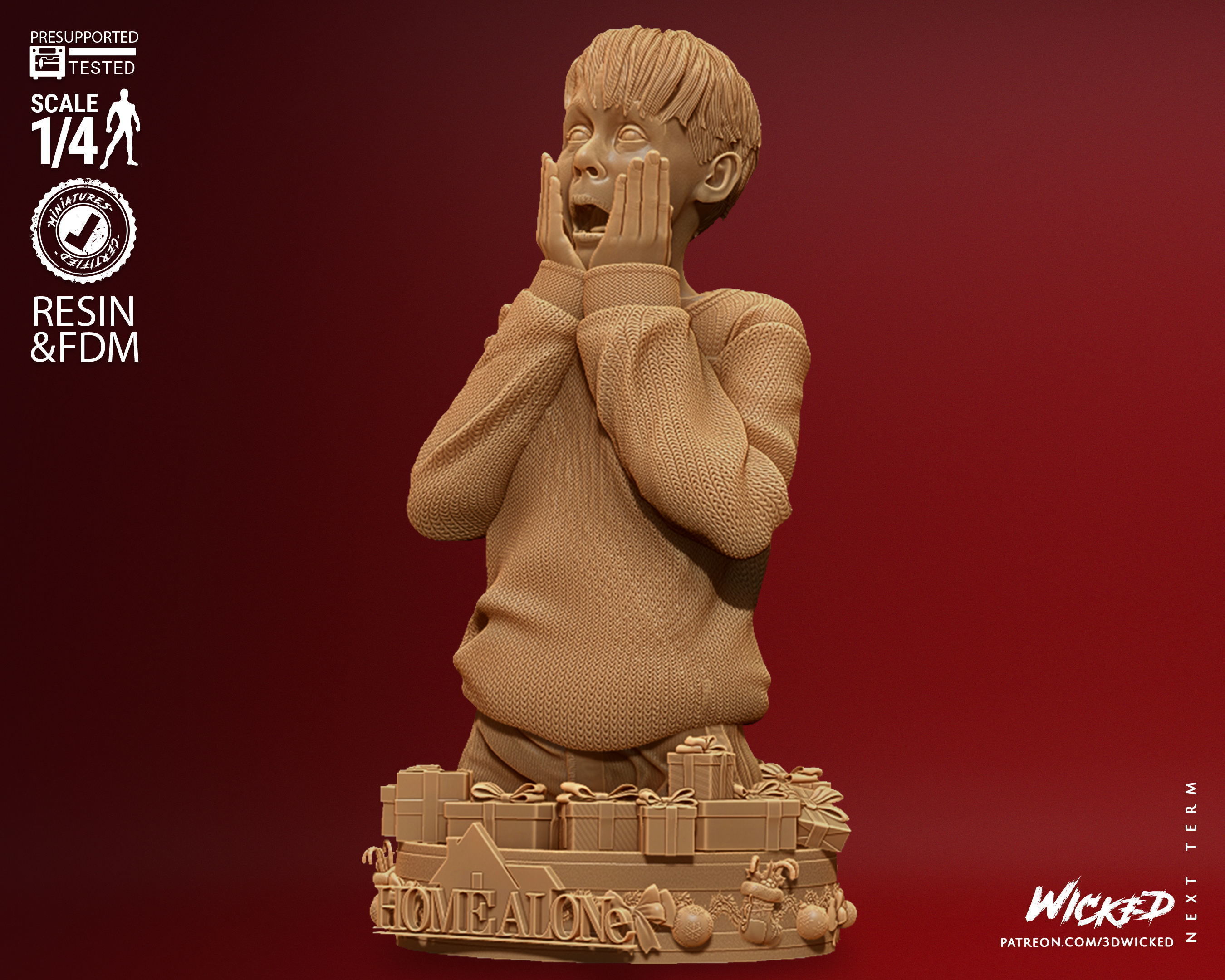 Wicked Home Alone Kevin Bust Tested for 3D printing 3D print model_39