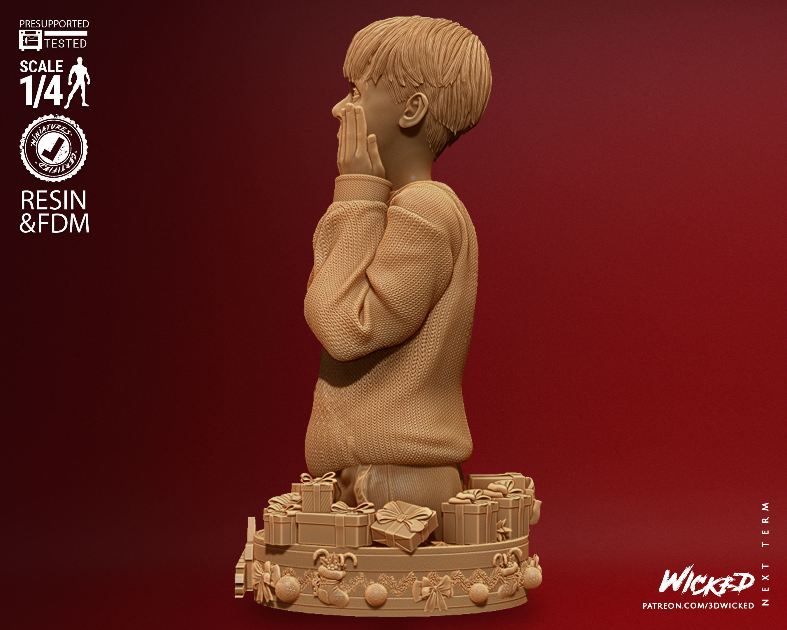 Wicked Home Alone Kevin Bust Tested for 3D printing 3D print model_55