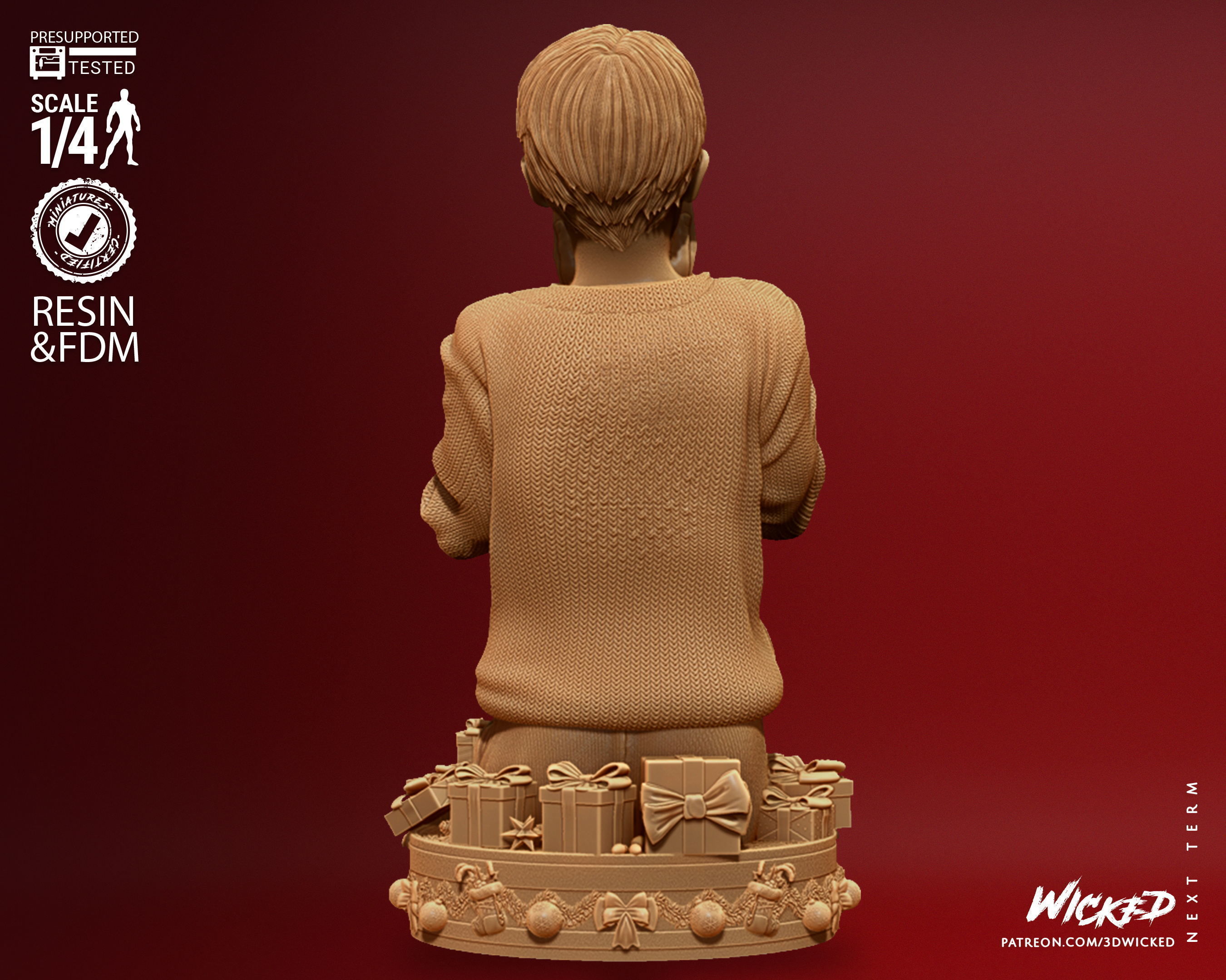 Wicked Home Alone Kevin Bust Tested for 3D printing 3D print model_4