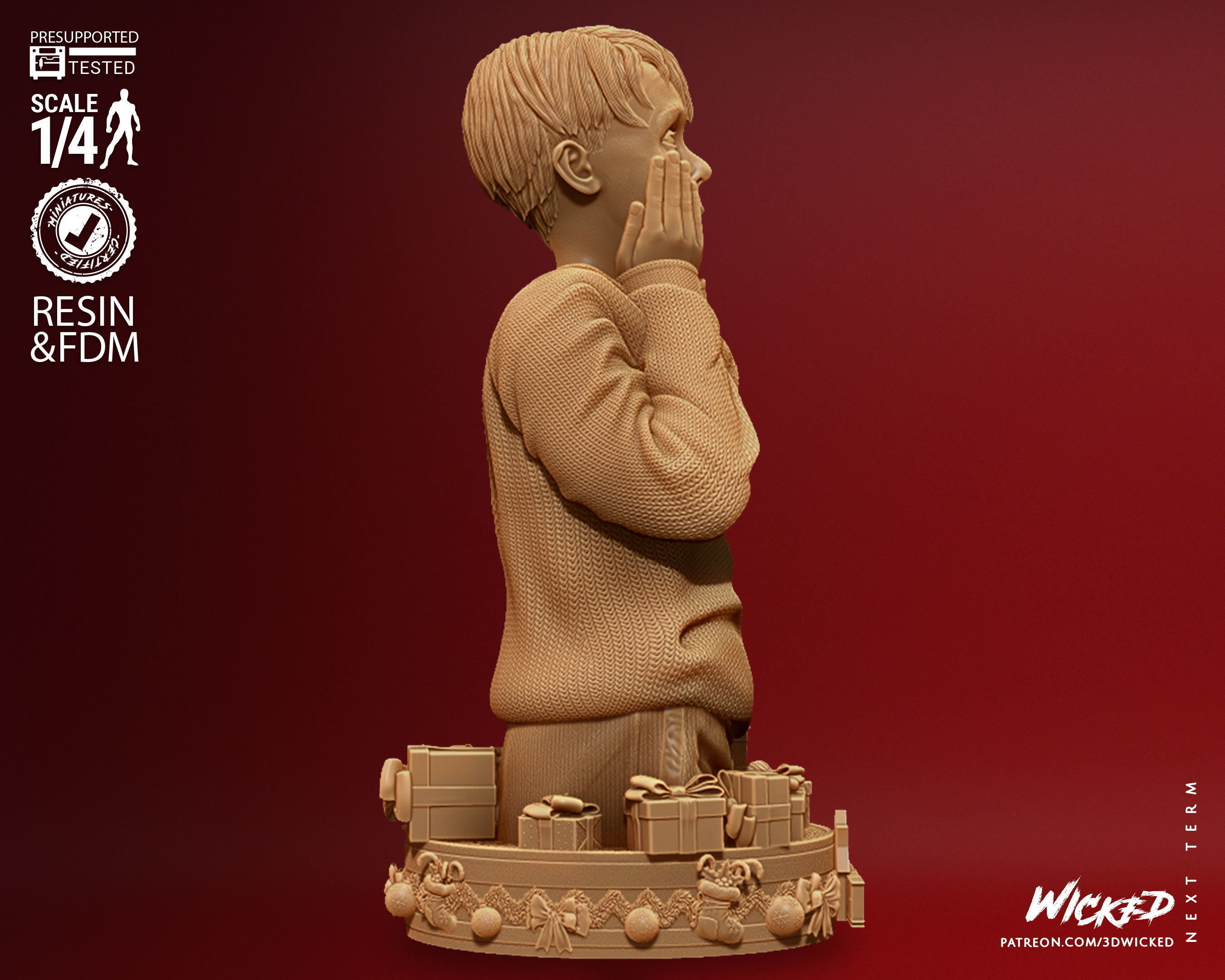 Wicked Home Alone Kevin Bust Tested for 3D printing 3D print model_5