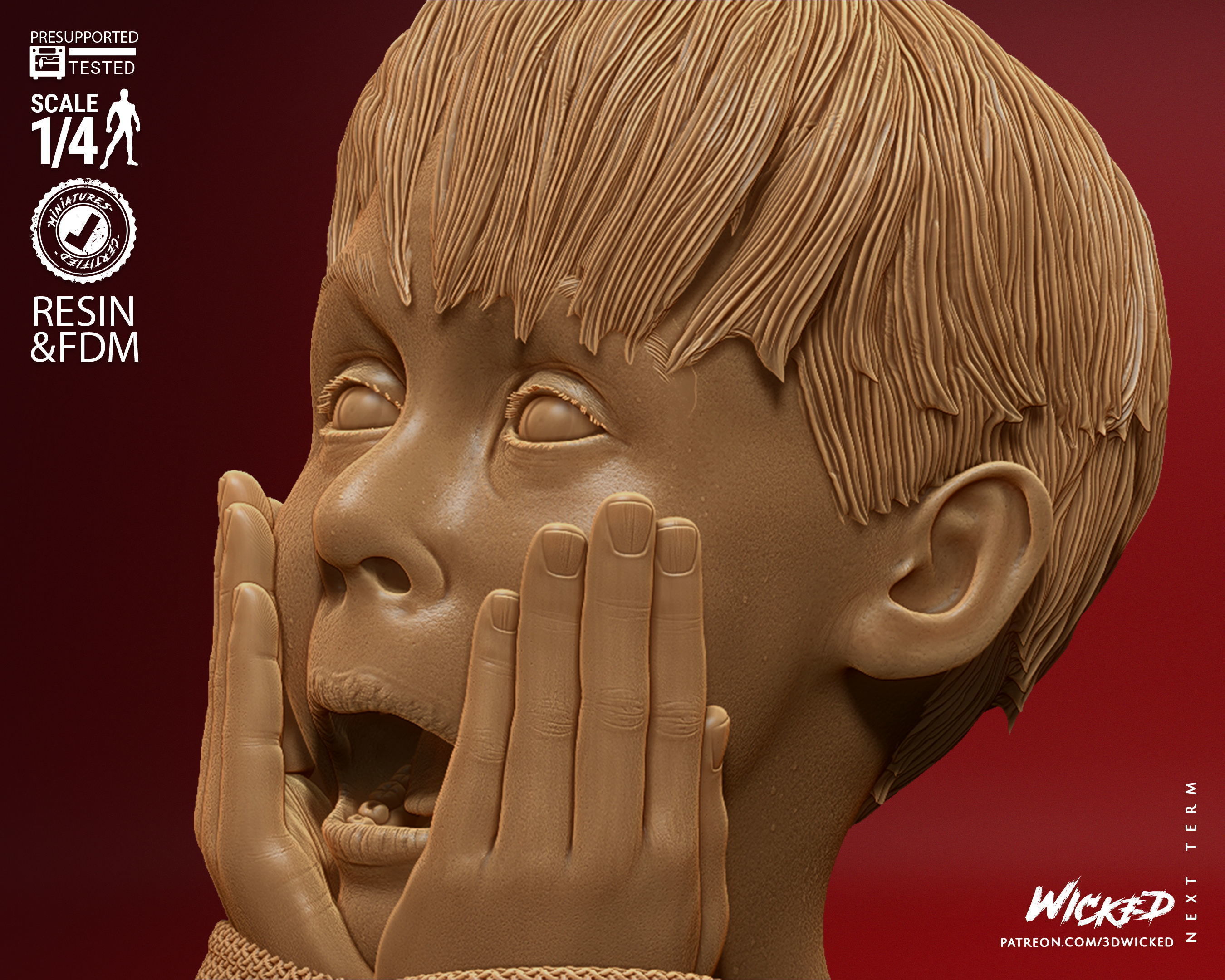 Wicked Home Alone Kevin Bust Tested for 3D printing 3D print model_3