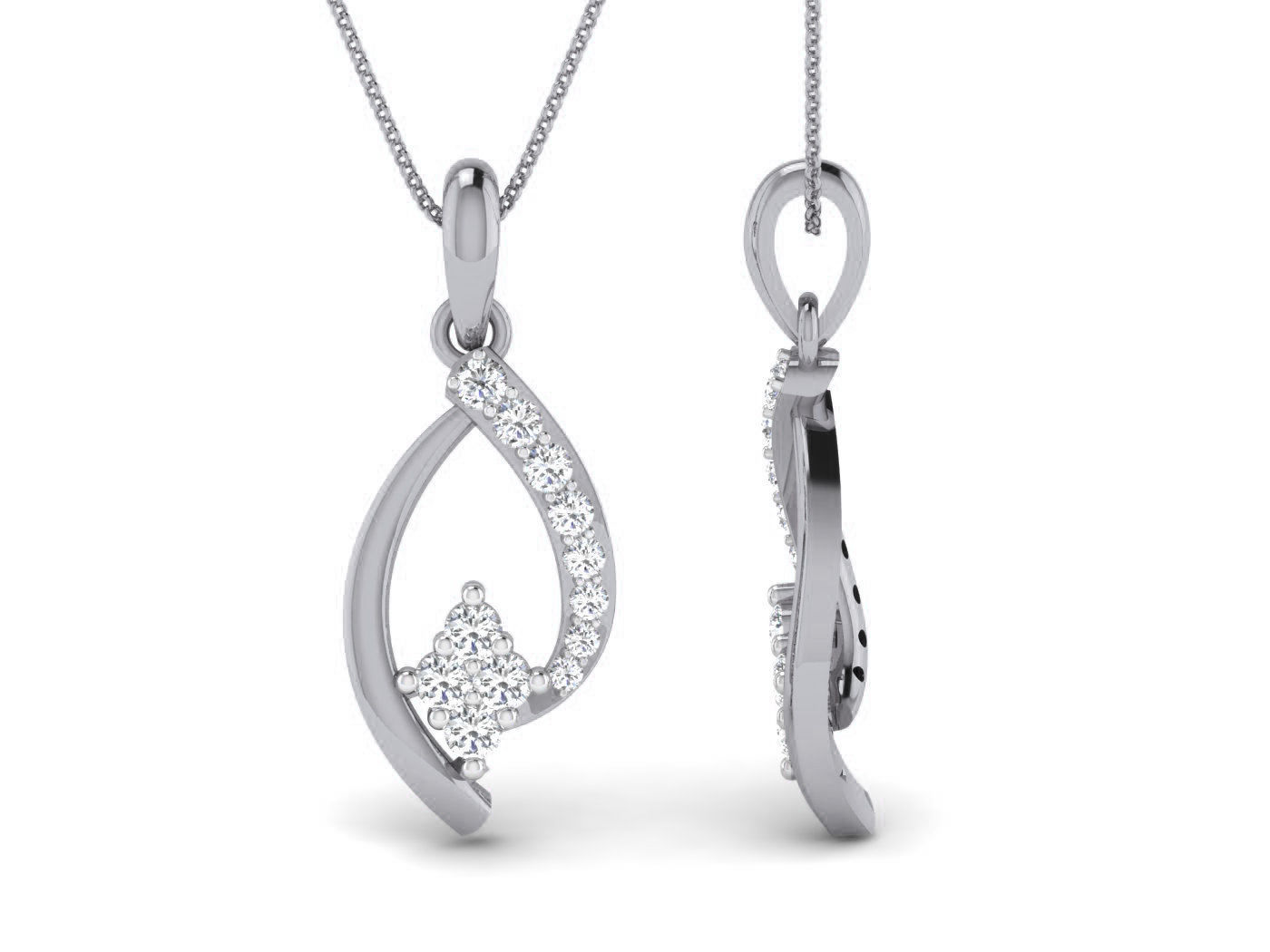 High Jewelry Pendant Earrings Set 3dm stl obj mtl gltf glb 3D print model_14