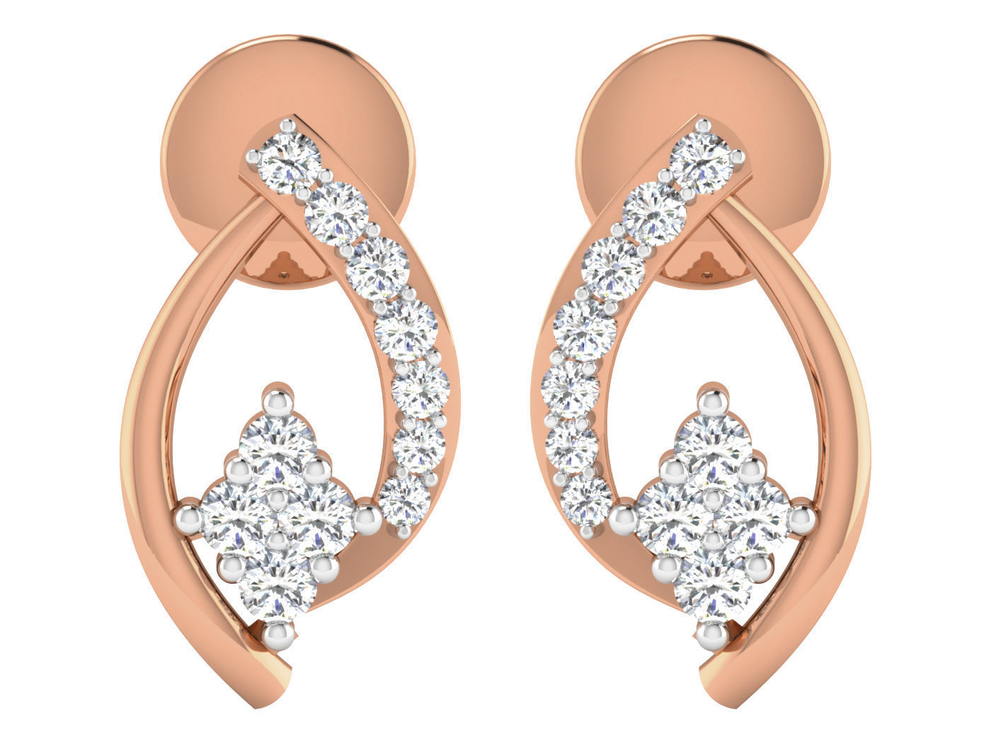 High Jewelry Pendant Earrings Set 3dm stl obj mtl gltf glb 3D print model_24