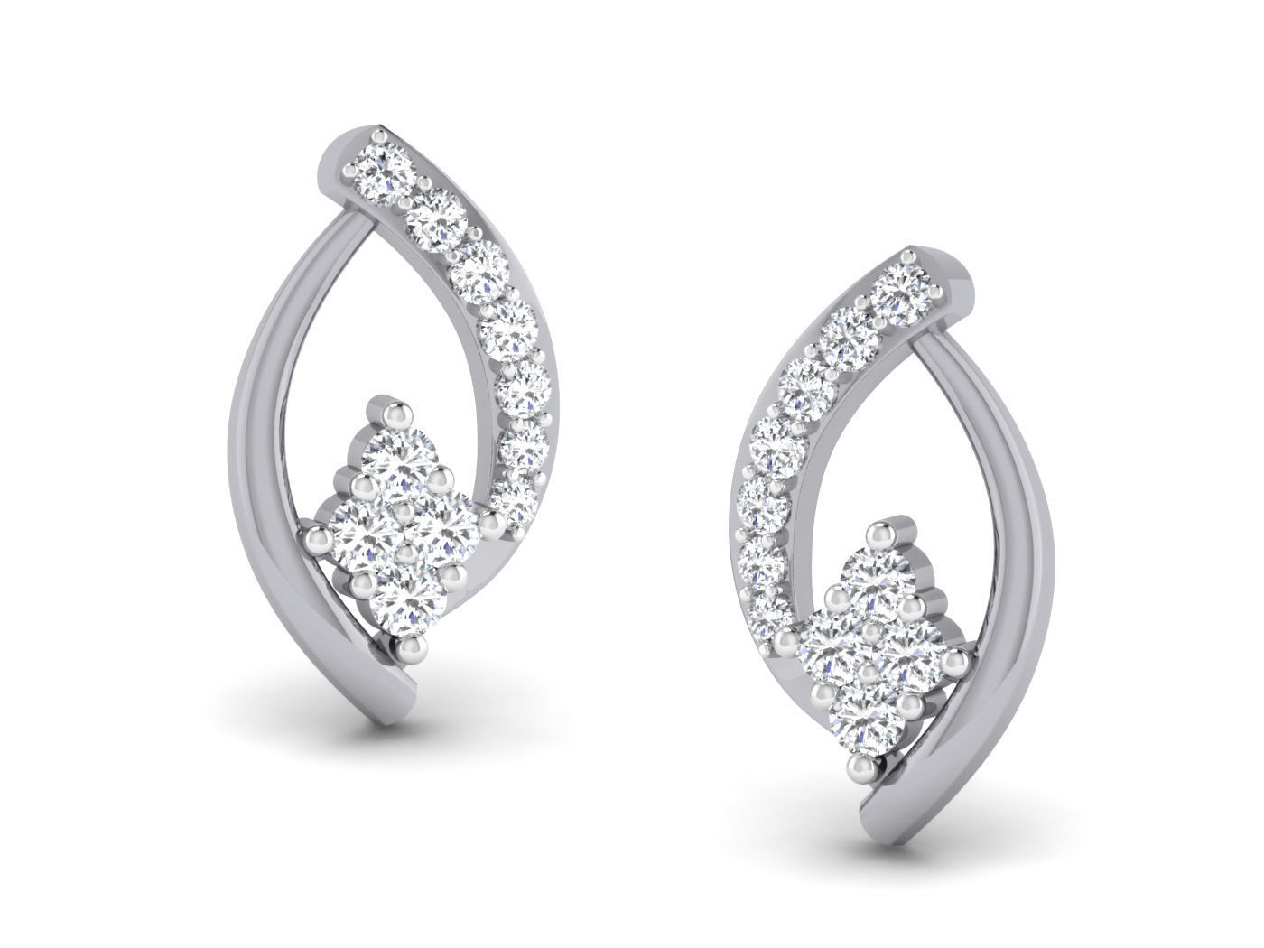 High Jewelry Pendant Earrings Set 3dm stl obj mtl gltf glb 3D print model_5