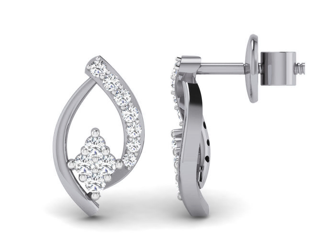 High Jewelry Pendant Earrings Set 3dm stl obj mtl gltf glb 3D print model_6