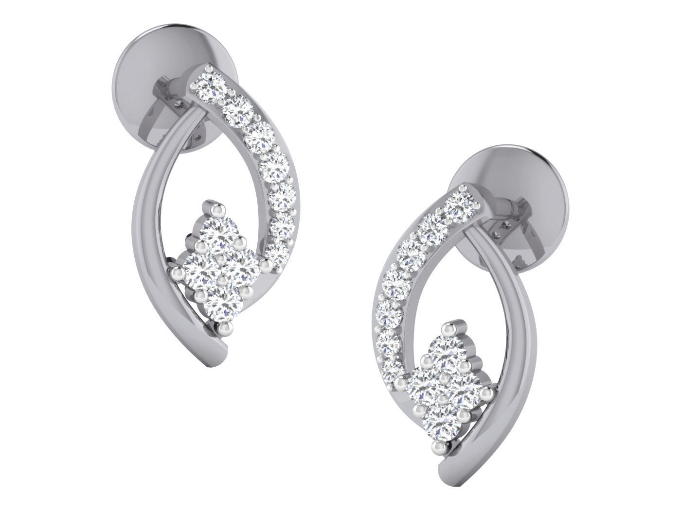 High Jewelry Pendant Earrings Set 3dm stl obj mtl gltf glb 3D print model_19