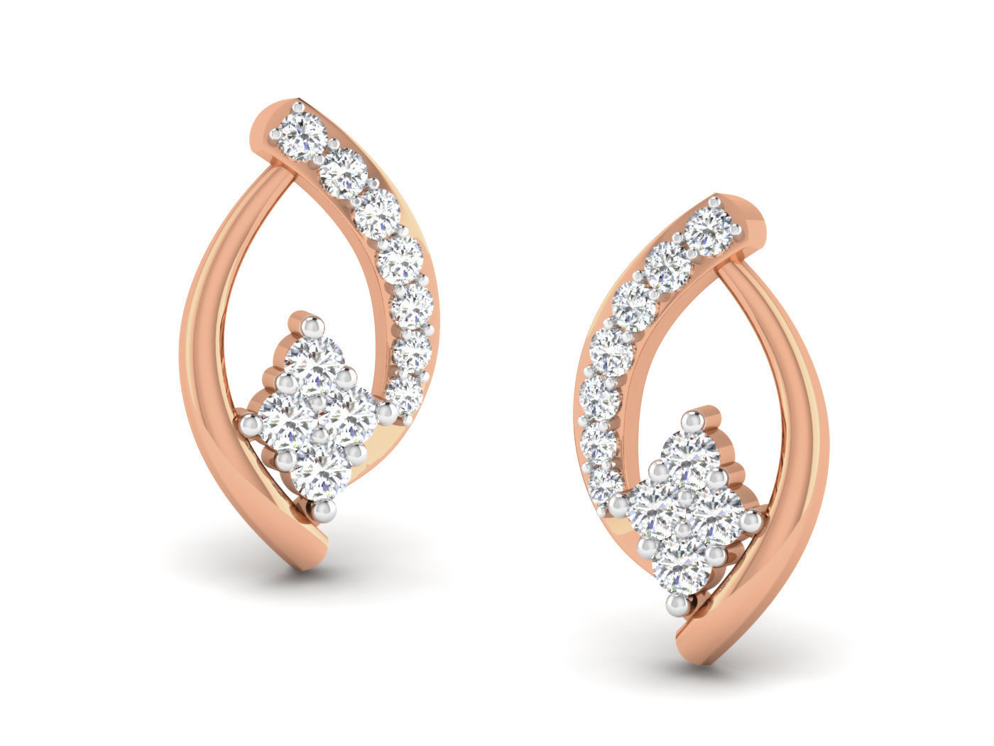 High Jewelry Pendant Earrings Set 3dm stl obj mtl gltf glb 3D print model_4