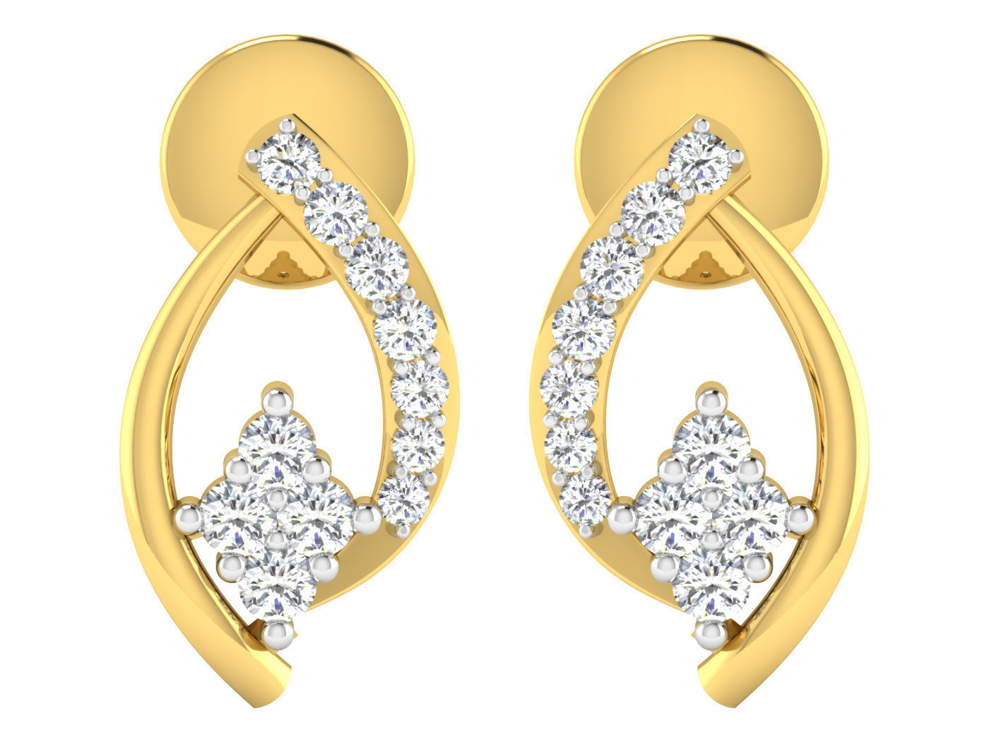 High Jewelry Pendant Earrings Set 3dm stl obj mtl gltf glb 3D print model_22