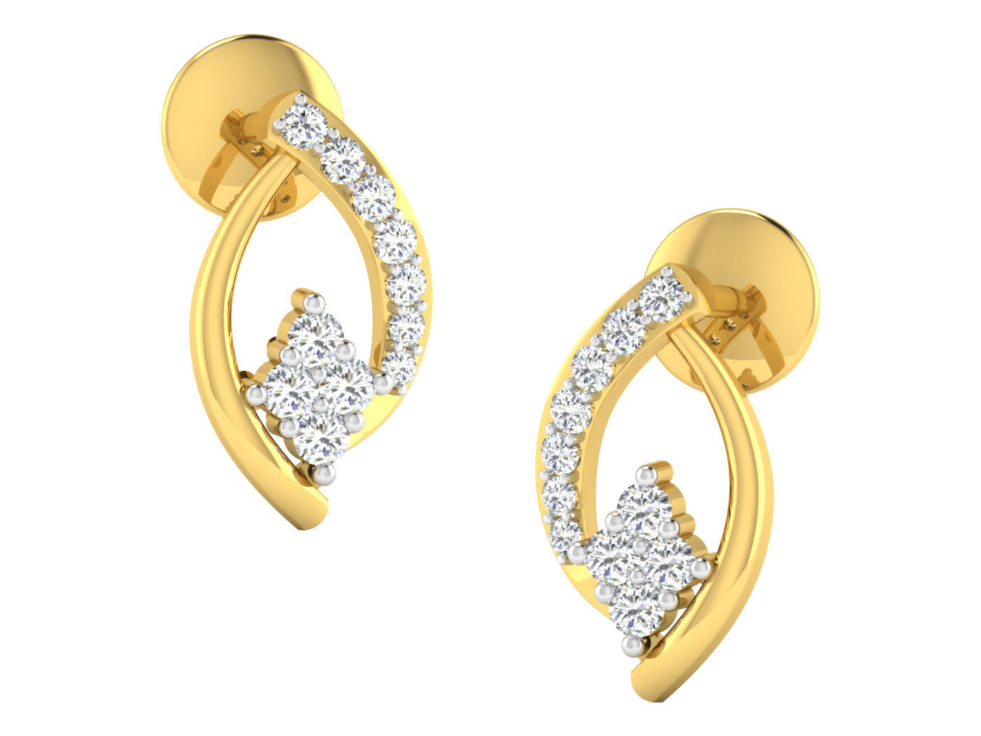 High Jewelry Pendant Earrings Set 3dm stl obj mtl gltf glb 3D print model_18