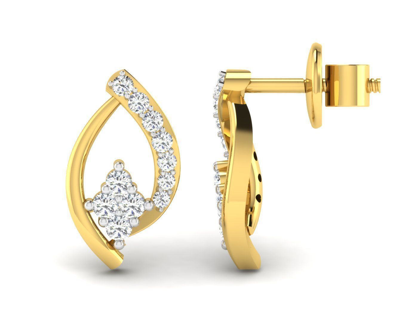 High Jewelry Pendant Earrings Set 3dm stl obj mtl gltf glb 3D print model_8