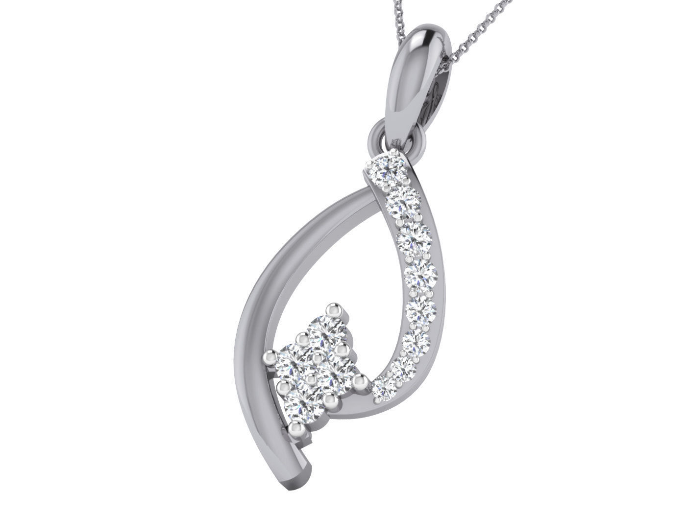 High Jewelry Pendant Earrings Set 3dm stl obj mtl gltf glb 3D print model_17