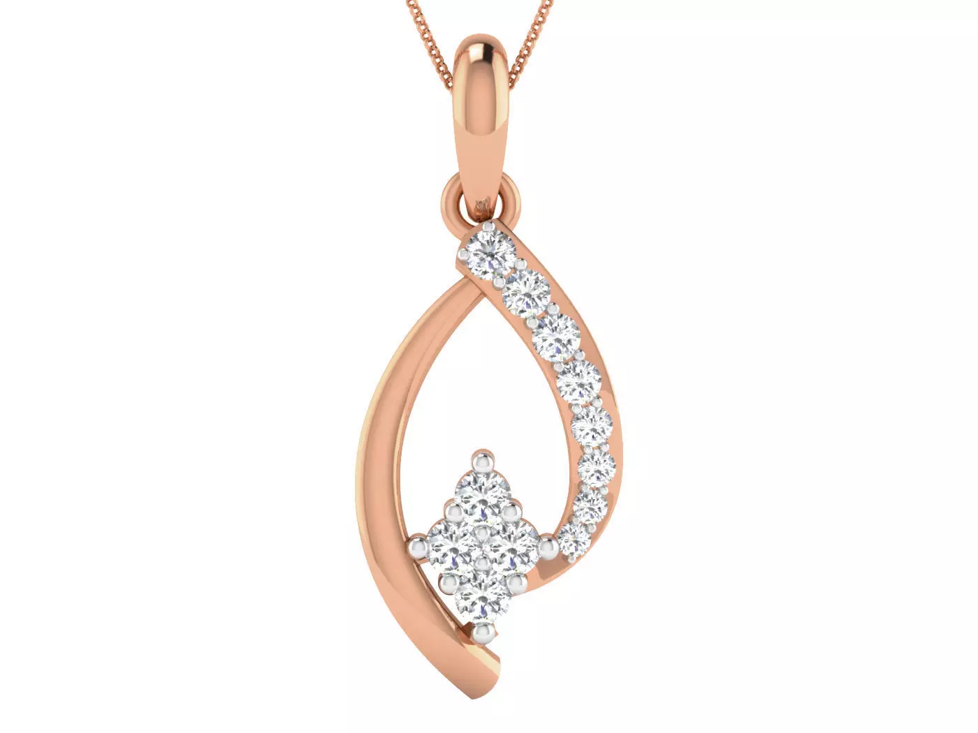 High Jewelry Pendant Earrings Set 3dm stl obj mtl gltf glb 3D print model_0