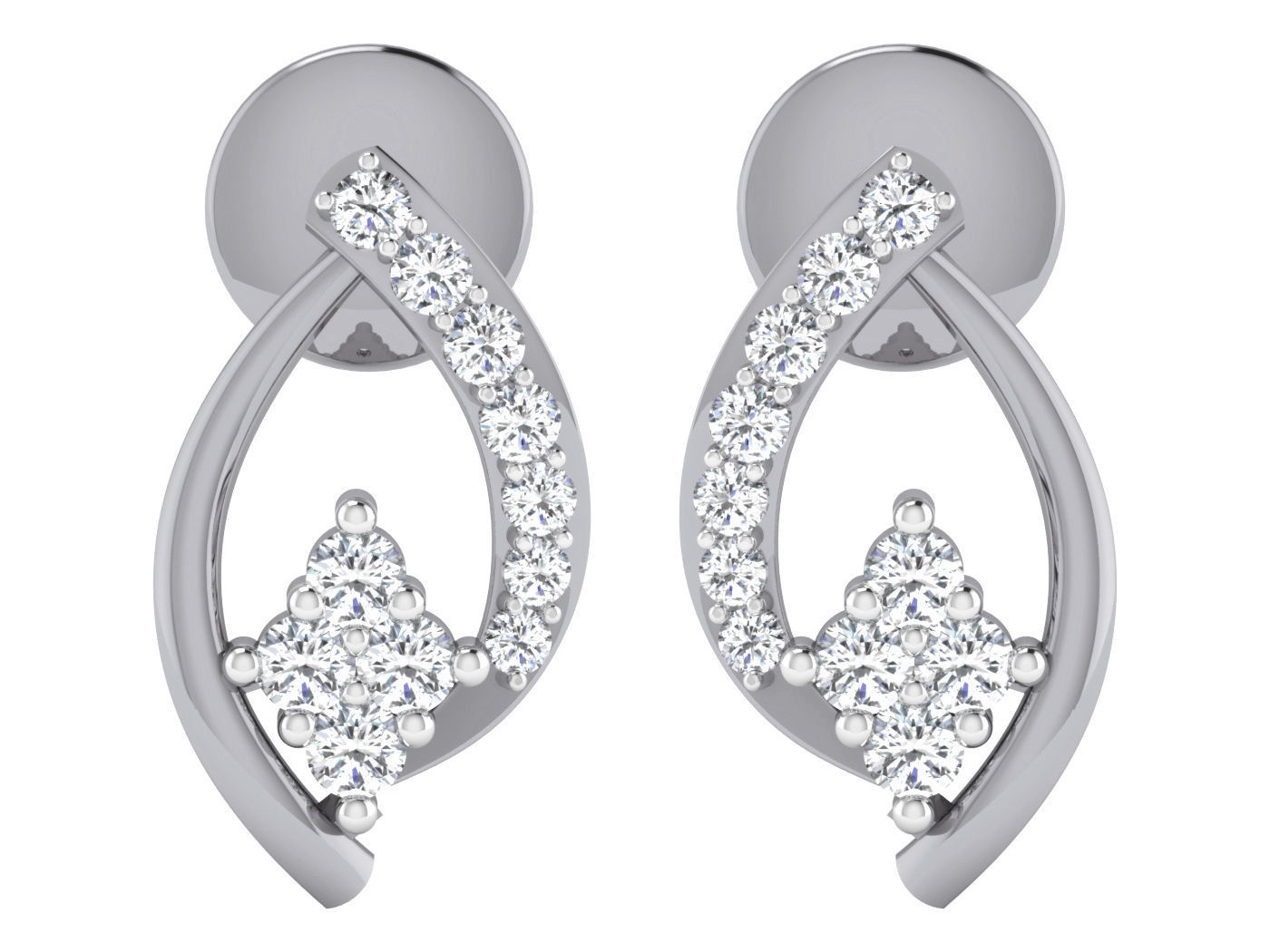 High Jewelry Pendant Earrings Set 3dm stl obj mtl gltf glb 3D print model_21