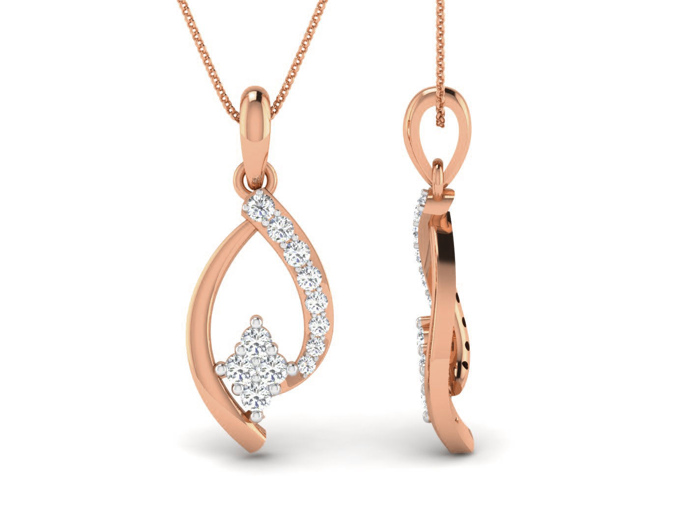 High Jewelry Pendant Earrings Set 3dm stl obj mtl gltf glb 3D print model_13