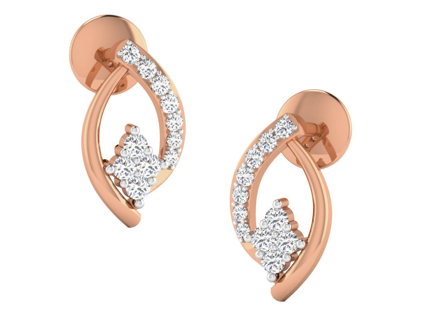 High Jewelry Pendant Earrings Set 3dm stl obj mtl gltf glb 3D print model_1