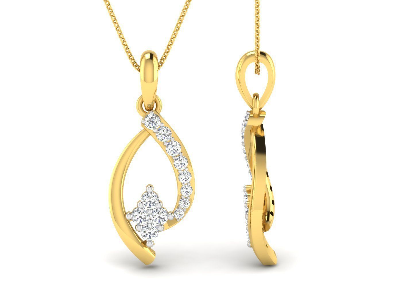 High Jewelry Pendant Earrings Set 3dm stl obj mtl gltf glb 3D print model_12