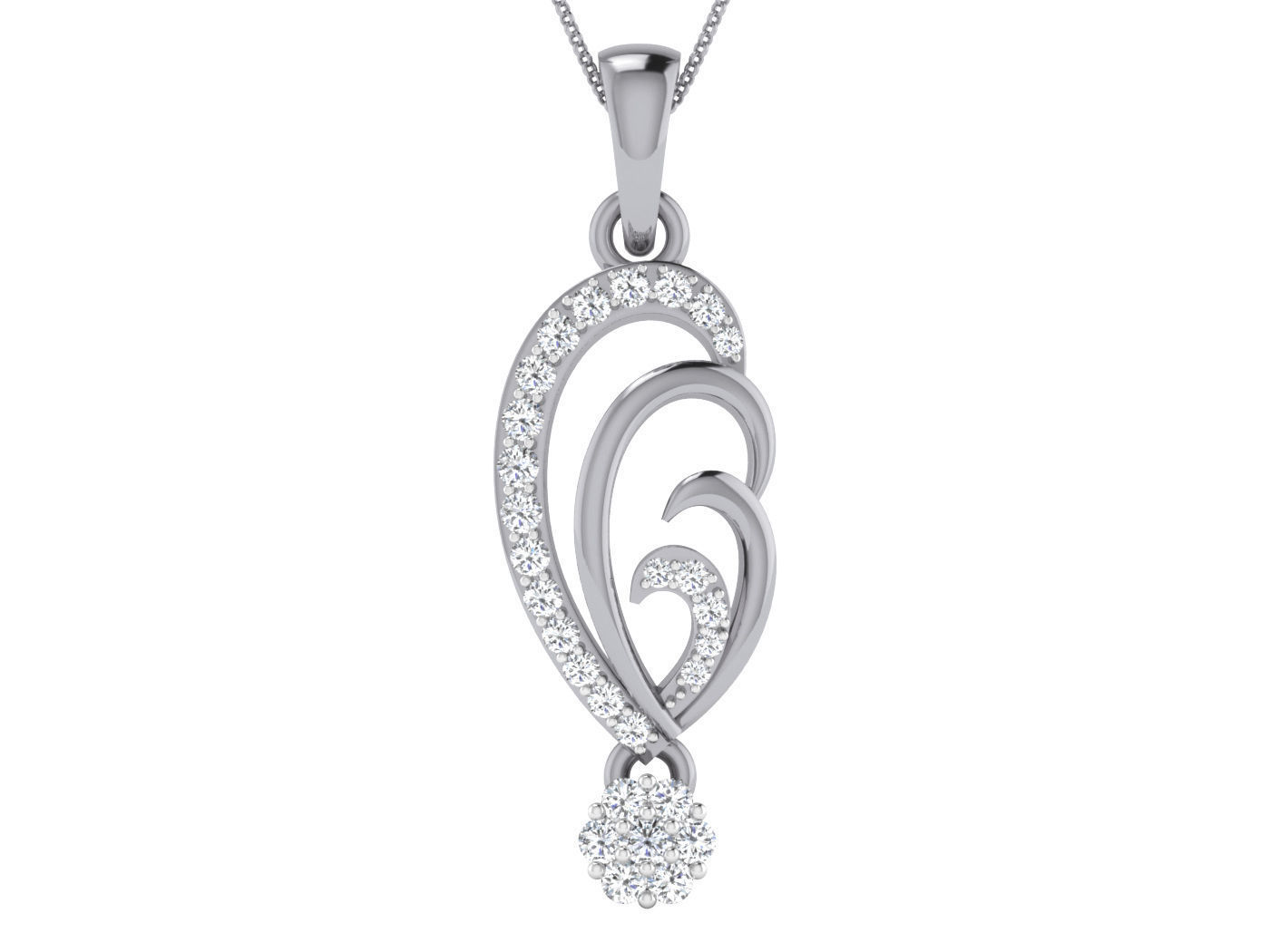 High Jewelry Pendant Earrings Set 3dm stl obj mtl gltf glb 3D print model_23