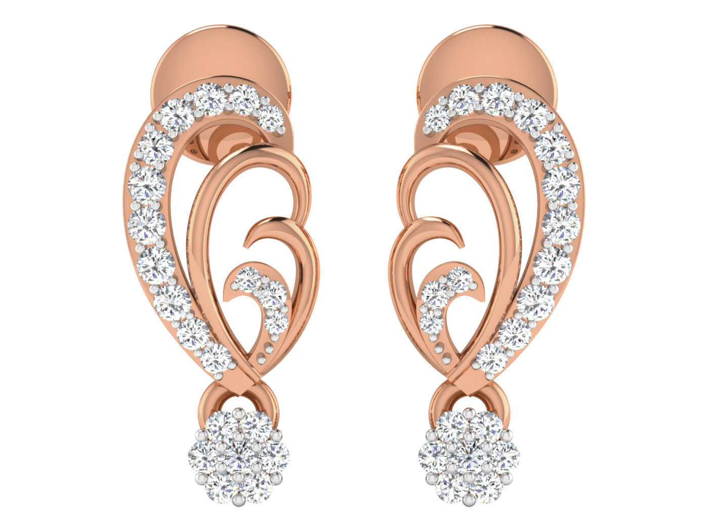 High Jewelry Pendant Earrings Set 3dm stl obj mtl gltf glb 3D print model_24