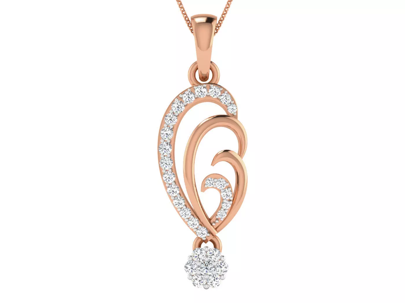 High Jewelry Pendant Earrings Set 3dm stl obj mtl gltf glb 3D print model_0