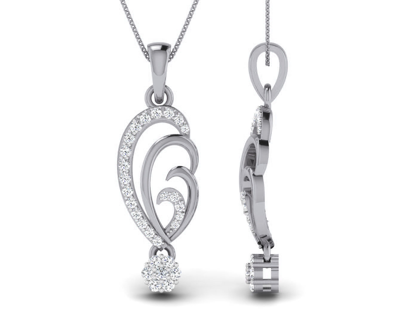 High Jewelry Pendant Earrings Set 3dm stl obj mtl gltf glb 3D print model_13