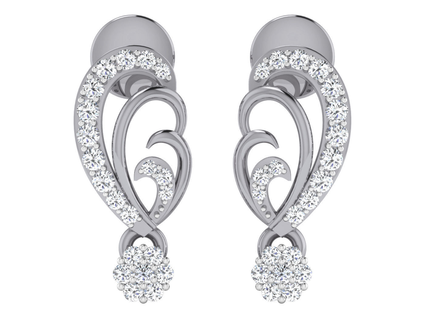 High Jewelry Pendant Earrings Set 3dm stl obj mtl gltf glb 3D print model_22