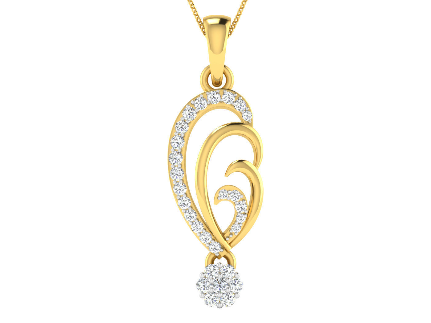 High Jewelry Pendant Earrings Set 3dm stl obj mtl gltf glb 3D print model_20