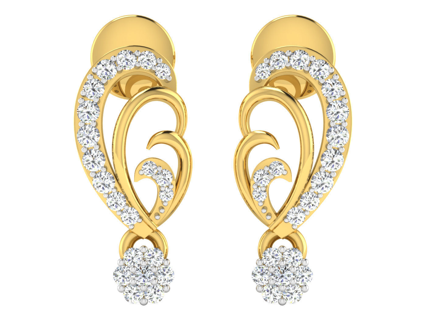 High Jewelry Pendant Earrings Set 3dm stl obj mtl gltf glb 3D print model_21