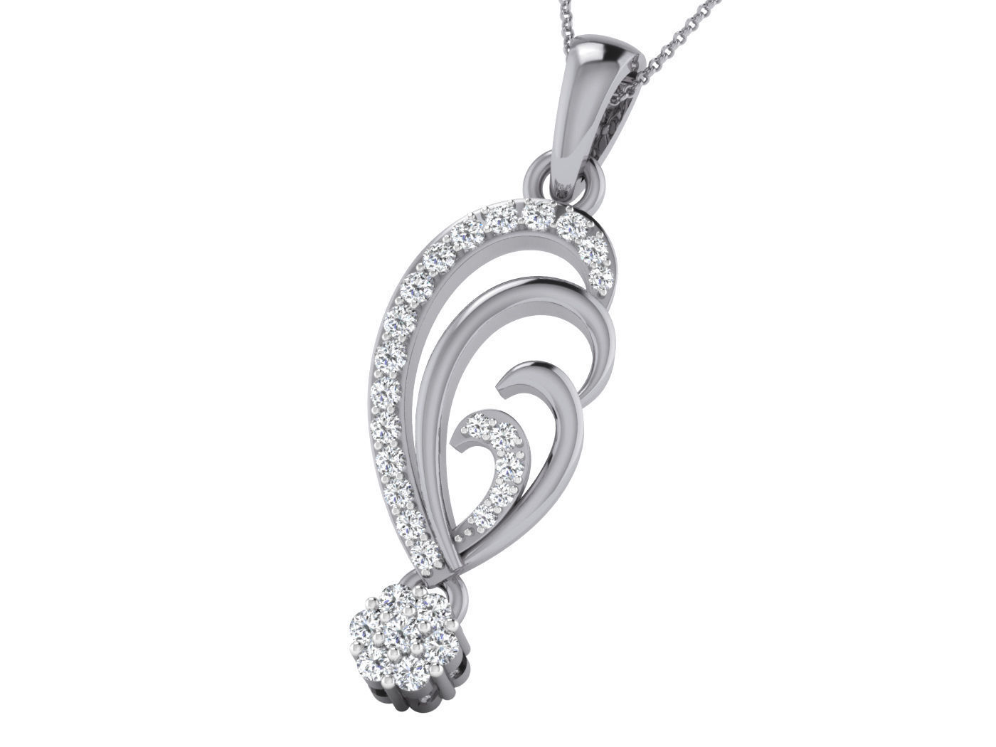 High Jewelry Pendant Earrings Set 3dm stl obj mtl gltf glb 3D print model_15