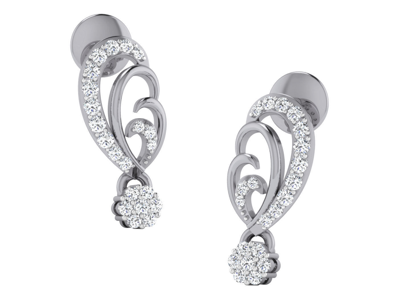 High Jewelry Pendant Earrings Set 3dm stl obj mtl gltf glb 3D print model_19