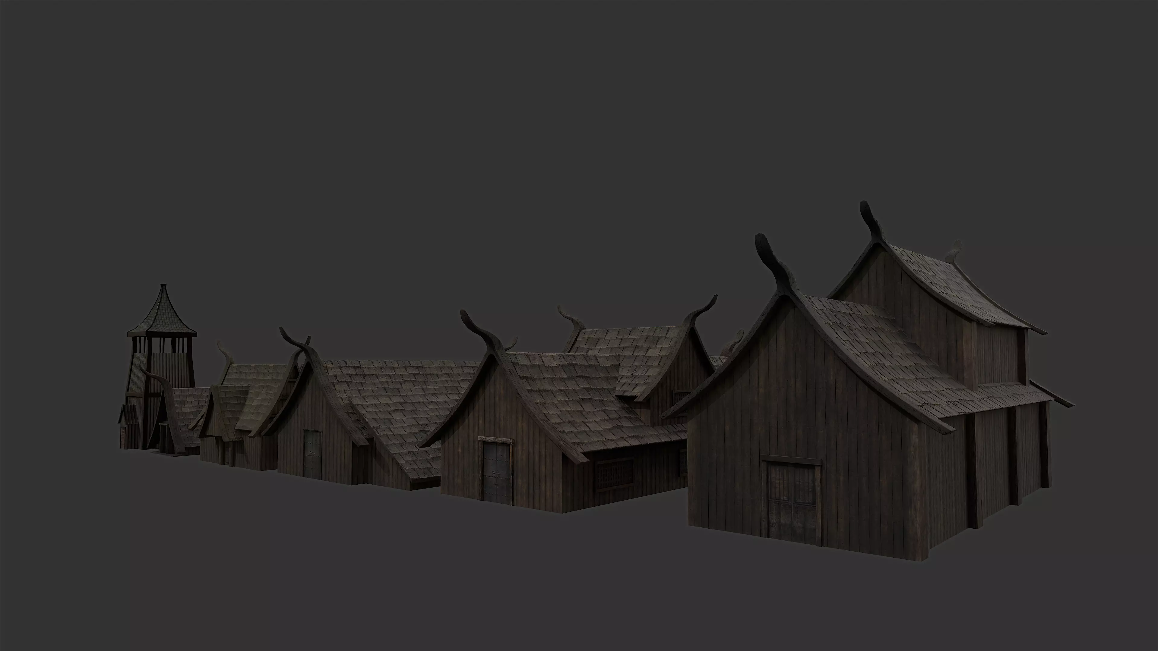 Nordic Village Free low-poly 3D model