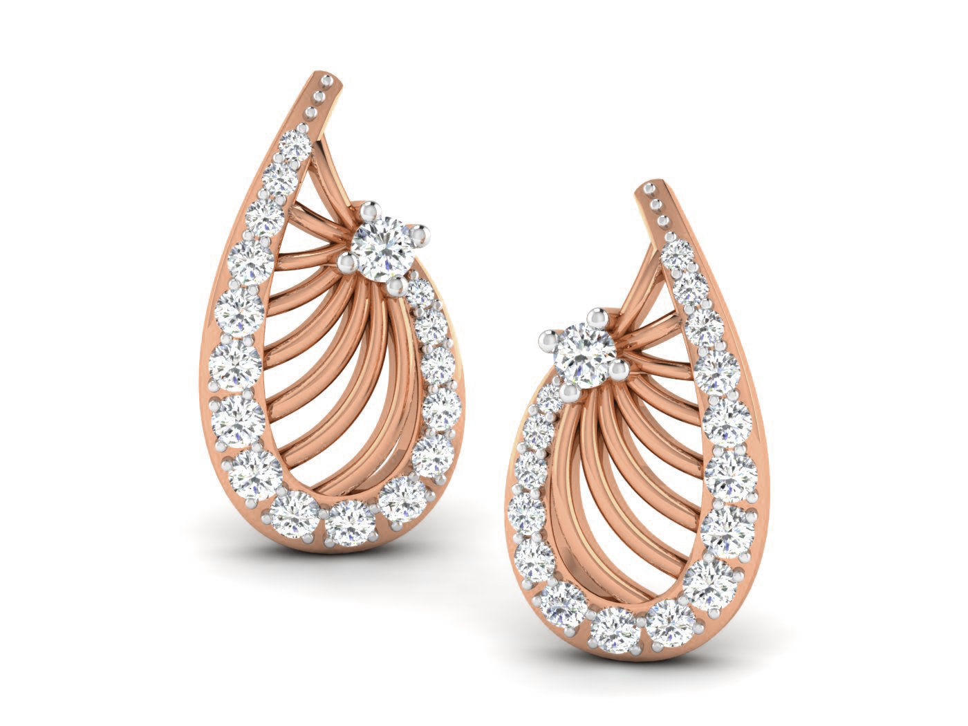 High Jewelry Pendant Earrings Set 3dm stl obj mtl gltf glb 3D print model_1