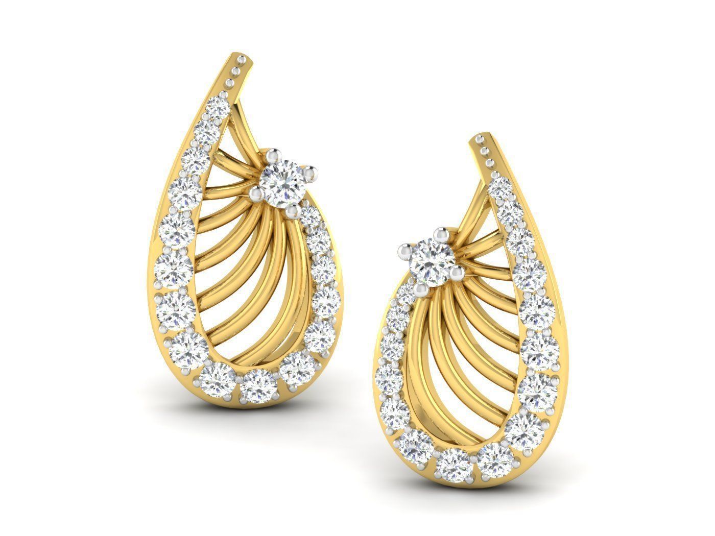 High Jewelry Pendant Earrings Set 3dm stl obj mtl gltf glb 3D print model_7