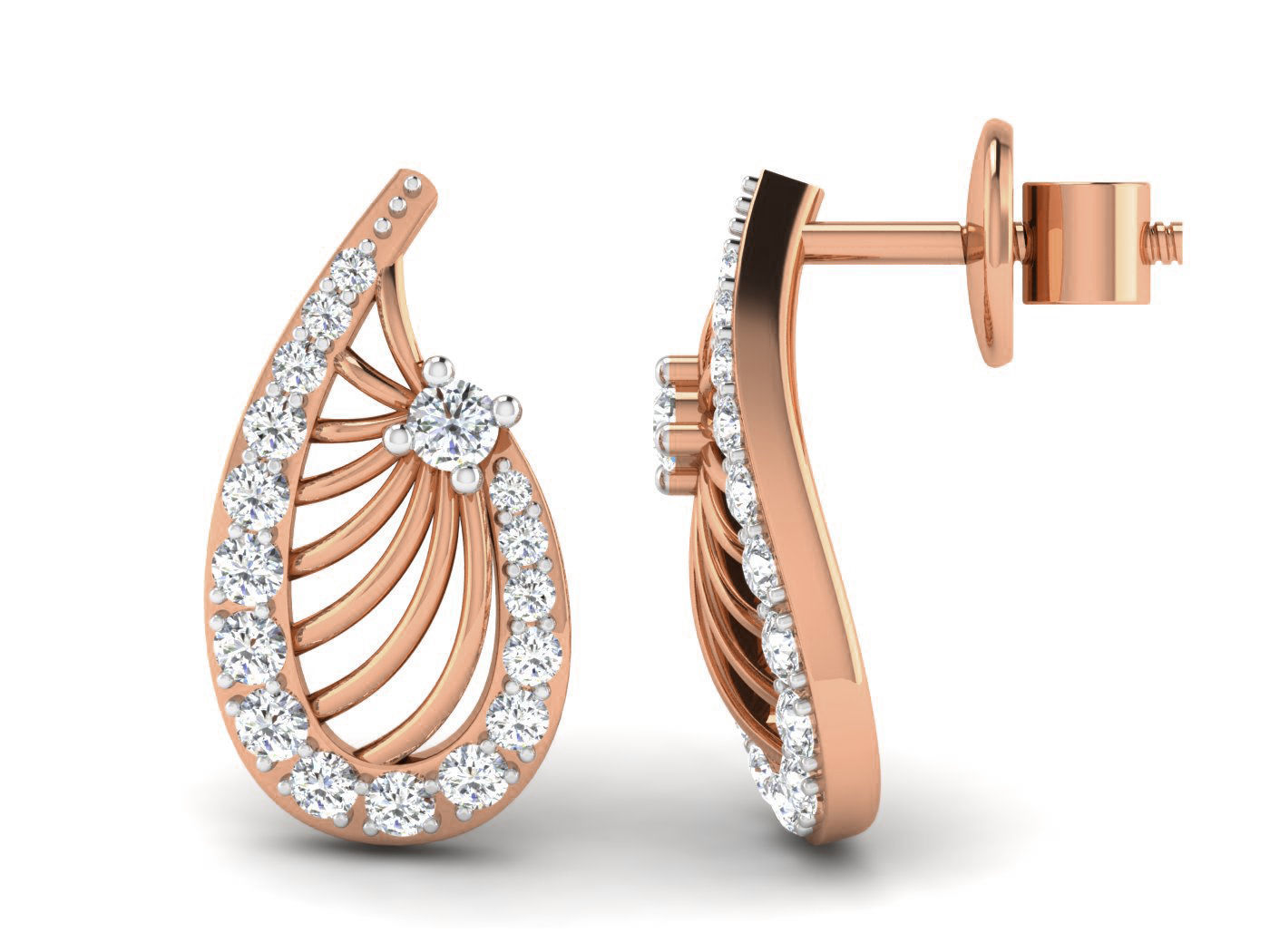 High Jewelry Pendant Earrings Set 3dm stl obj mtl gltf glb 3D print model_8