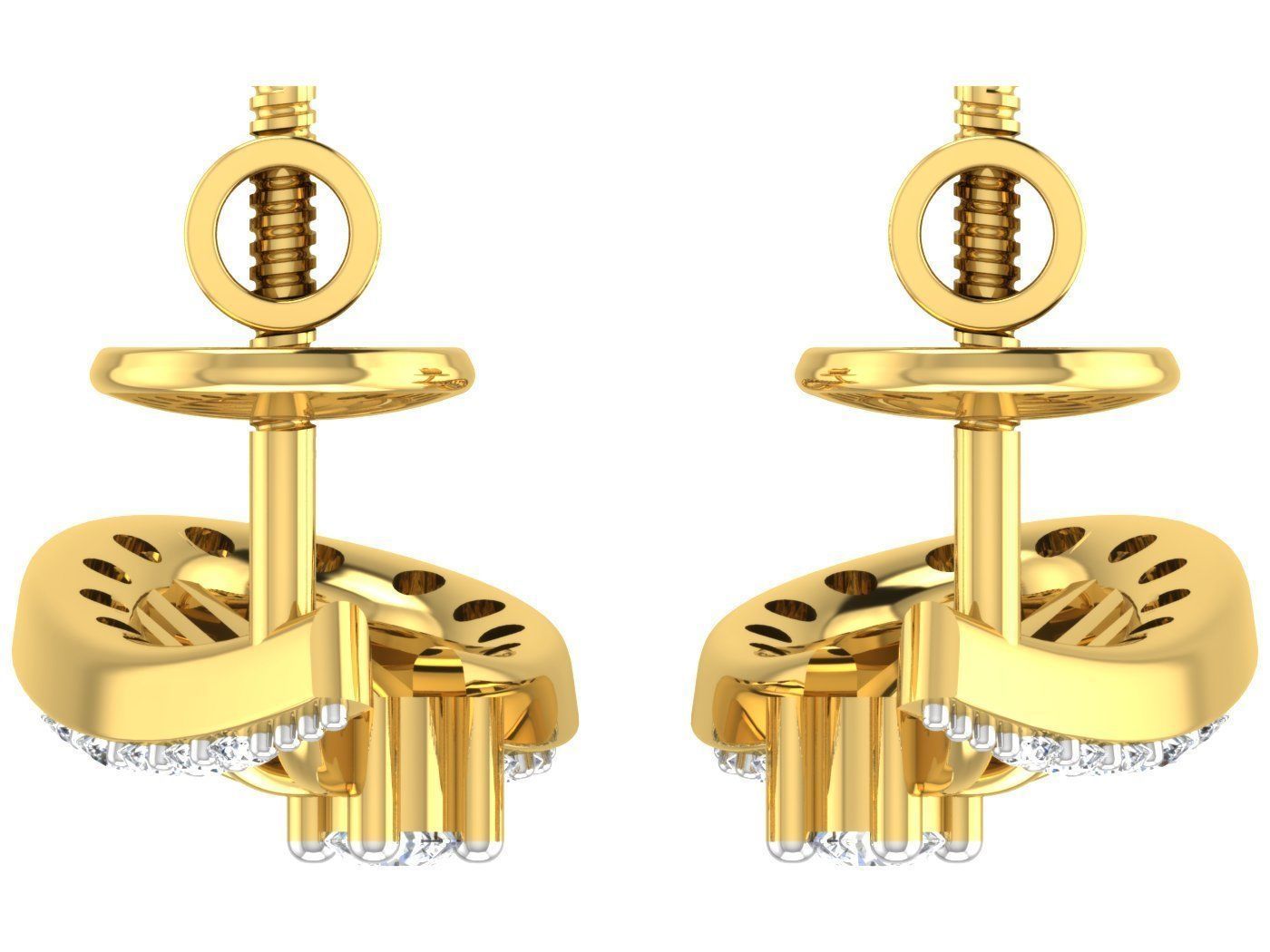 High Jewelry Pendant Earrings Set 3dm stl obj mtl gltf glb 3D print model_35